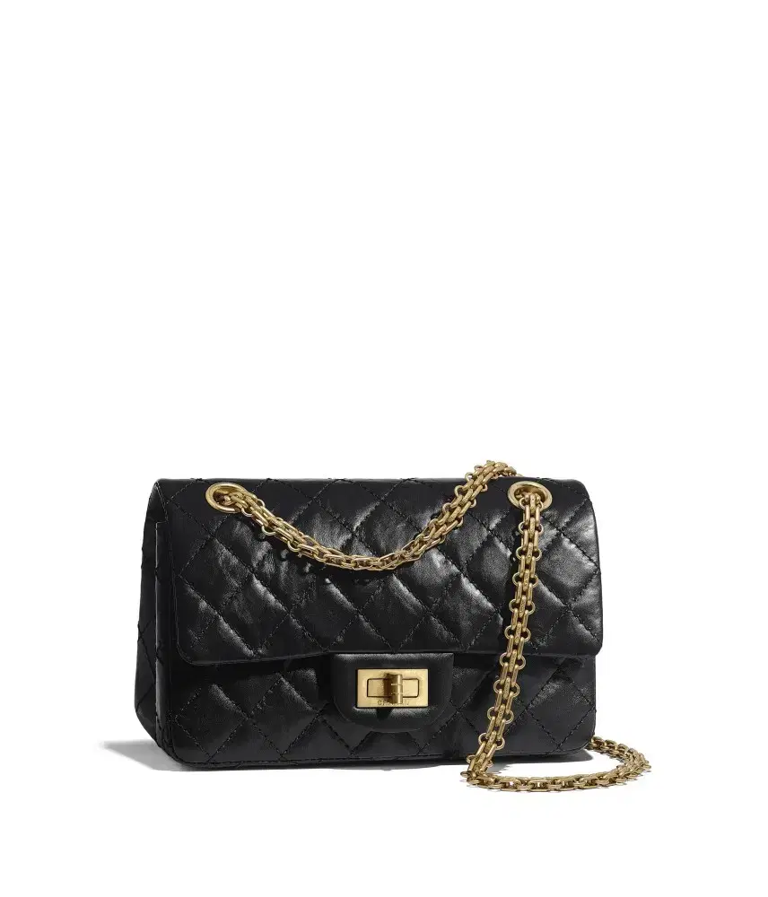 Chanel Mini 2.55 Handbag Aged Cal fskin